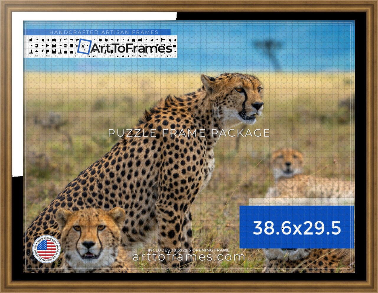 ArtToFrames 38.6x29.5 INCH / 98x75 CM Puzzle Frame for 2000 piece Puzzles.This 1.25 Inch Custom MDF Frame for Puzzles Comes with Economy Acrylic, Available in Multiple Colors